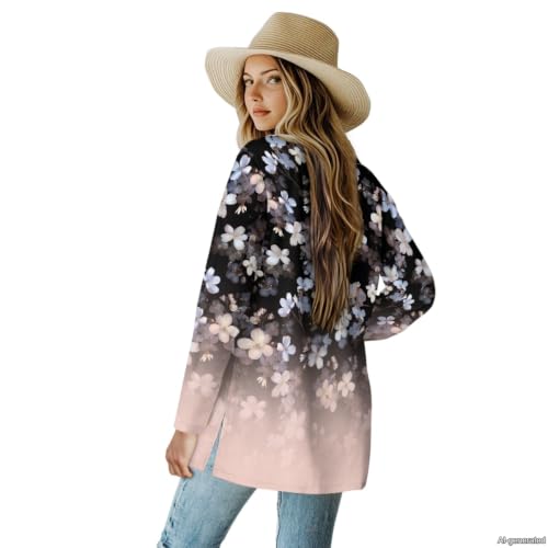 Image of Forchrinse Red Ladybug Cardigan for Women Causal Long Sleeve Open Front Cardigans Sweater Fashion 2024 Fall Coat with Pockets