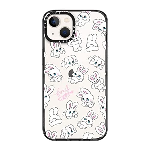 CASETiFY �R���p�N�g iPhone 13 �P�[�X [MIL�K�i���� (2x MIL-STD-810G)/1.2m����̗����e�X�g���N���A] - Bunnies by foxy illustrations - �u���b�N
