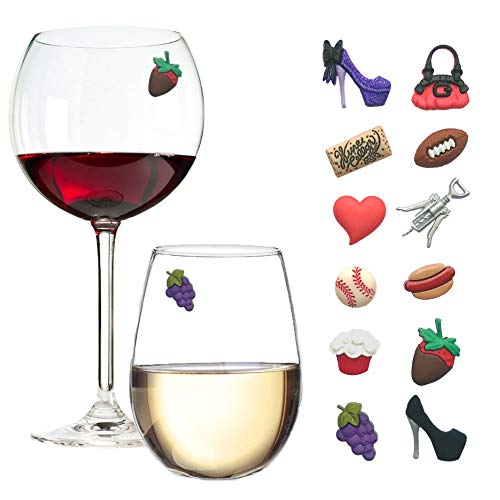 His and Hers Magnetic Wine Charms & Stemless Glass Markers - Set of 12 - Fun Birthday, Hostess or Housewarming Gift by Simply Charmed His and Hers Magnetic Wine Charms & Stemless Glass Markers - Set of 12 - Fun Birthday, Hostess or Housewarming Gift by Simply Charmed