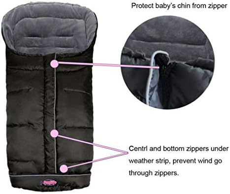 Cozy Toe Stroller Bunting Bag,Soft Coral Fleece Lining,Weather Proof Universal Footmuff Adaptable for Strollers Joggers Pushchair - 1