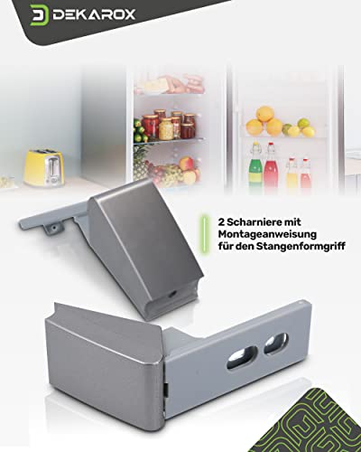 Dekarox Türscharnier Reparatursatz silber für Liebherr 9590178 9590190 für Türgriff Scharnier an Kühlschrank