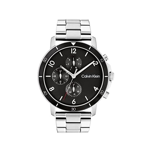 Calvin Klein Orologio analogico multifunzione al quarzo da uomo con cinturino in acciaio inossidabile argentato - 25200067