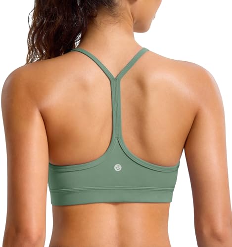 Image of BAYDI Clouduxi Y Back Sports Bra for Women - Padded Racerback Spaghetti Strap Low Impact Workout Yoga Bra, A-C Cups