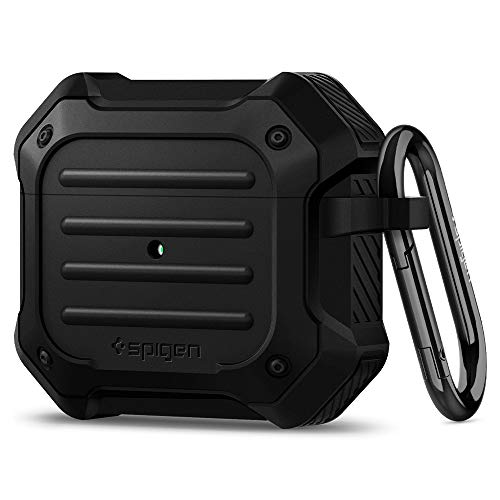 Spigen Tough Armor Designed for Airpods 3rd Generation Case (2021) Drop-Protection Cover with Keychain - Black