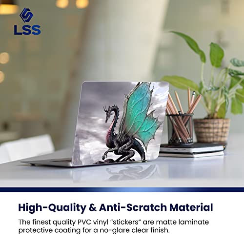 Image of LSS 17 17.3 Inches Laptop Notebook Skin Sticker with 2 Wrist Pads - Reusable Cover Protector Vinyl Sticker Cover Decal Fits 17 inch - 19 inch HP Asus Acer Samsung - Dragon Pattern