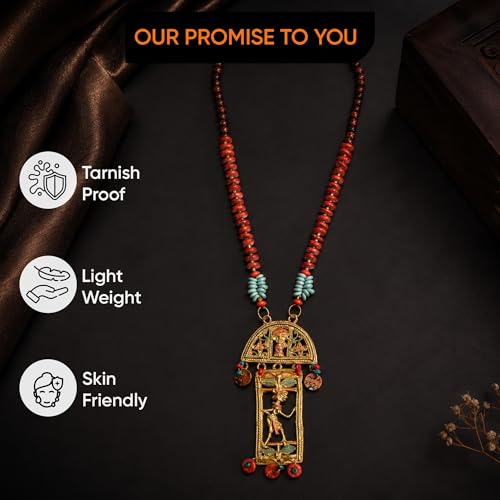 Image of AAKRITI ART CREATIONS Handcrafted Tribal Necklace Collection | Royal & Queen-Inspired Artisan Brass Statement Jewelry | Ethnic, Elegant & Regal Necklaces for Women