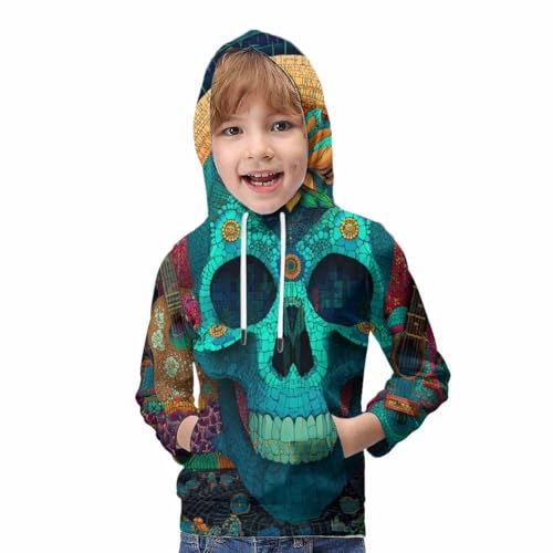 Sweat imprimé 3D crâne fini les pulls ennuyeux enfant - 4
