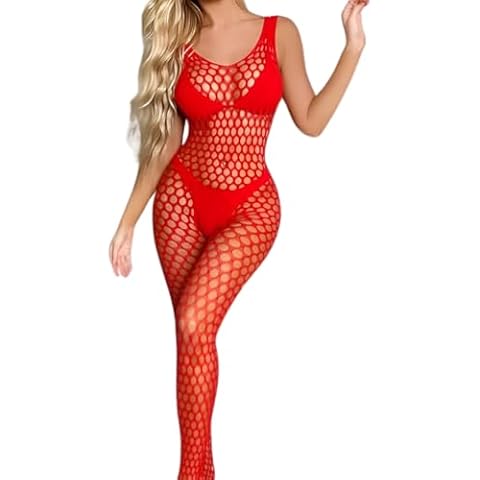 TOYTEM Exotic Mesh Lingerie Jumpsuit Red Cover
