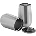 Stainless Steel Double Wall Stemless Wine Glass with Lid - 14 oz. - Set of 2 Insulated Cups