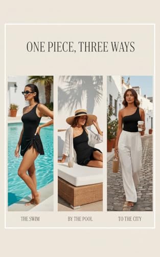 Image of Tempt Me Women One Piece Swim Dress One Shoulder Swimsuit | Tummy control, Skirted bottom, Adjustable shoulder straps, Removable bra