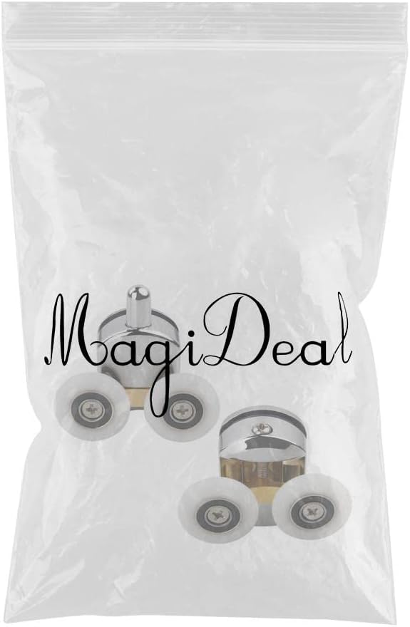 2Pcs Shower Door Rollers Twin Round Wheels Track Pulleys Wheels Silver 25Mm|Home & Garden|Bath|Other Bathroom Items