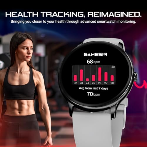 Image of GameSir H20 Black Dial Smart Watch Combo 1.49 inch AMOLED Display with 4 Straps, Bluetooth Calling, IP67, Crown Control, 100+ Sports Modes, SPO₂ & Health Tracking, for Men & Women (Black Dial)