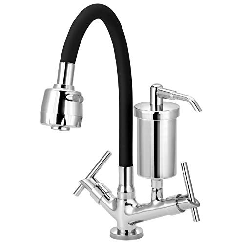 Torneira Gourmet Flexível de Cozinha Mesa Com Filtro Preta C61