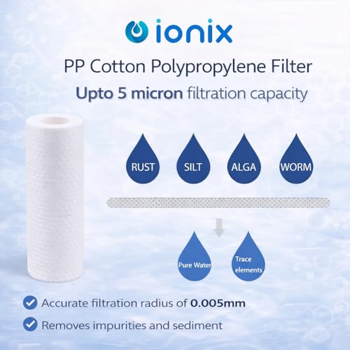 Image of IONIX spare filter cartridge set for washing machine /Shower /Geyser filter, Remove sediment & hardness from water(3 cartridges and 15 softnening balls)
