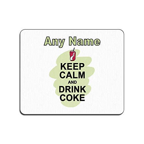 Alfombrilla de ratón con texto en inglés «Keep Calm Drink Coke» (color con diseño de alimentos) con texto en inglés «Keep Calm Drink Coke» (texto en inglés)