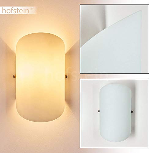 Applique murale Teramo en verre blanc - Spot Up & Down avec effet lumineux pour salon - chambre à coucher - couloir - douille E14 40 Watt