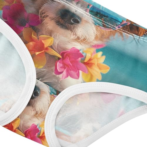Cotton Girls Underwear Toddlers Cute Funny Dog Surfboard Girl Panties Cute Flower Kids Undies Briefs 2t4