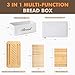 RYTOXILO Bread Slicer for Homemade Bread with Box, White Bread Storage for Kitchen Countertop with 3 in 1 Bamboo Lid, Bread Loaf Slicers Machine with Slicing Guide for Sandwich, Sourdough