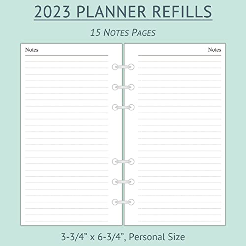 2023 Weekly & Monthly Planner Refill, 3-3/4" X 6-3/4", January 2023 - Dec 2023, Personal/Compact/Size 3 #TOP5
