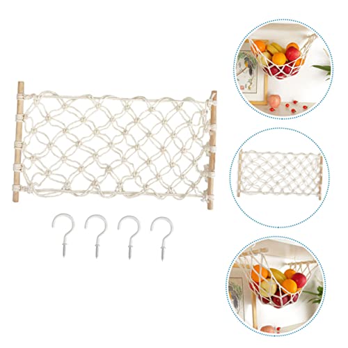 Cesta colgante de red PRETYZOOM para frutas y almacenamiento decorativo 8