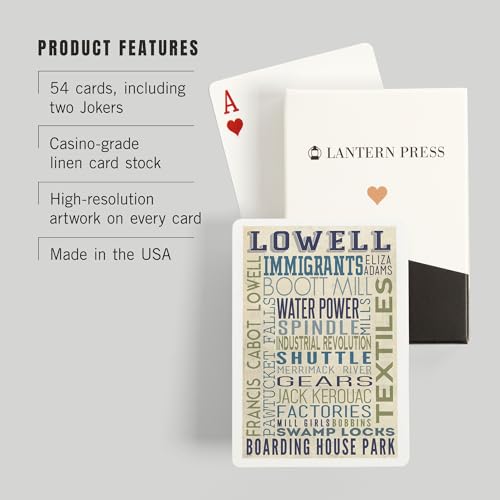 Baraja de cartas Póker Lowell Massachusetts 52 piezas miniatura 3