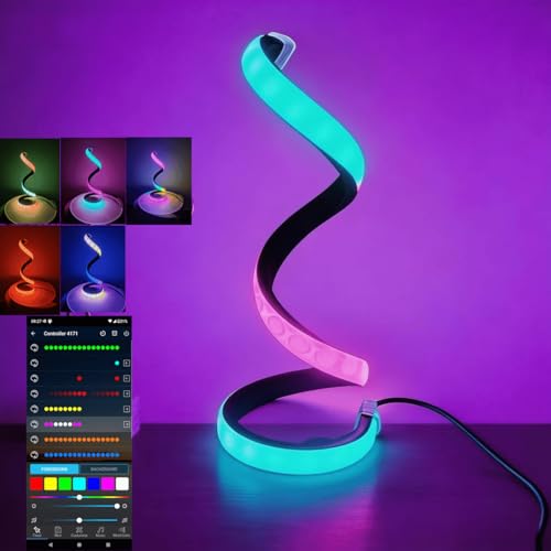 Modern RGB Spiral Table Lamp Cool night lights Portable USB Powered lamp