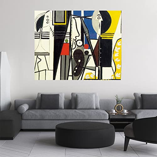 Picasso Canvas Wall Art - Painter And Model Poster - Picasso Cubism Art - Surrealism Paintings - Classic Picture Cool Wall Decor For Kitchen Hall Unframed (Painter And Model,12X15Inches/30X38Cm) #TOP3