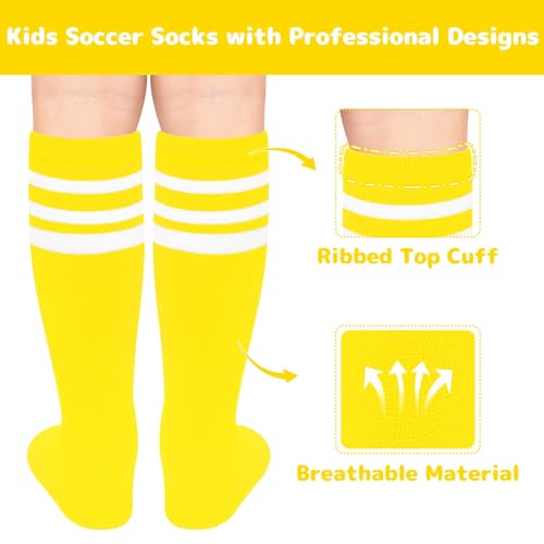 Image of Olreco 1 Pack Toddler Kids Youth Soccer Socks Girls Boys Baseball Socks Youth Knee High Softball Football Accessories Cotton