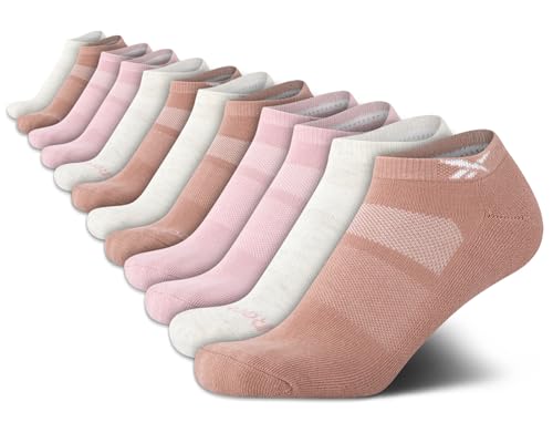 Image of Reebok Womens Quarter Socks 12 Pack Moisture Wicking Athletic Socks | Moisture-Wicking Fabric with a Flexible Stretch Fit, Arch Support and a Comfort Toe Seam