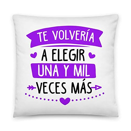 Kembilove Almohada para Parejas – Cojín Blando para Parejas con Mensaje Me volvería a Elegir una y mil Veces más – Cojines Originales para Regalar a Enamorados el día de San Valentín