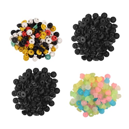 MAGICLULU 400 Piezas de Ojales de Silicona para Tatuajes, Cojín para Aguja en Colores Aleatorios, Negro y Semi-transparente, Accesorios Consumibles para Máquinas de Tatuar Profesionales