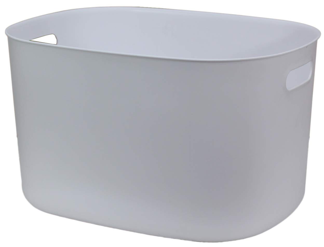Muddy Hands Plastic Storage Box Home Kitchen Bedroom Bathroom Office Stackable Basket Container (1, 18 Litre White)