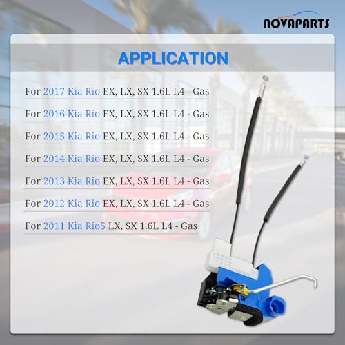 Image of NOVAPARTS Door Lock Latch Actuator 81311-1W020 for Kia Rio 2012-2017, Rio5 2011 Front Left Driver Side LH 1.6L Replaces # 813111W020 A53850003