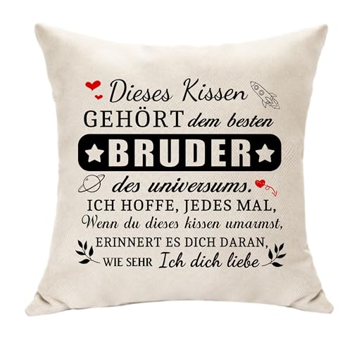 Hasodeo Personalisierte Bruder-Geschenke von Schwester - Kissenbezug...