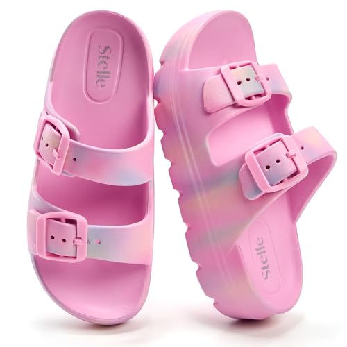 Image of Stelle Girls Double Buckle Slide Sandals Boy Slippers