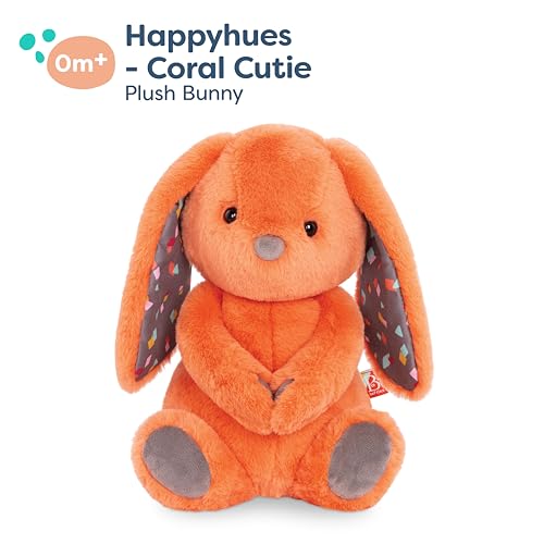 Image of B. toys 12-Inch Bunny, Happyhues Coral Cutie Orange Rabbit, Orange Bunny