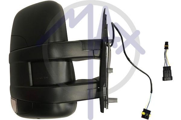 Kremer MID120-R Retrovisore Manuale, Specchio Convesso Cromato, Doppio Vetro, Nero