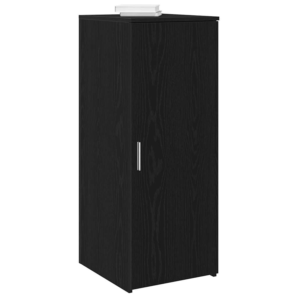 Armadio portaoggetti, nero, in legno, 40 x 45 x 103,5 cm, con ripiano e porta, armadio da ufficio per documenti e documenti, armadio multiuso per la casa e la cantina