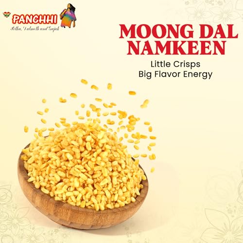 Image of Panchi Moong Dal Namkeen (250 Gram Pack of 1) Agra Special Crunchy Indian Snack Spicy Tangy and Tasty Made with Premium Ingredients Perfect for Tea Time and Snacking