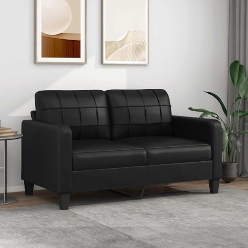 Gecheer 2-Sitzer-Sofa, schwarz, 140 cm, aus Kunstleder Gecheer 2-Sitzer-Sofa, schwarz, 140 cm, aus Kunstleder