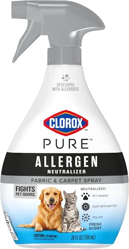 Clorox PURE Allergen Neutralizer Fabric and Carpet Spray Fights Pet Odors Fresh Scent 26 Fl Oz.