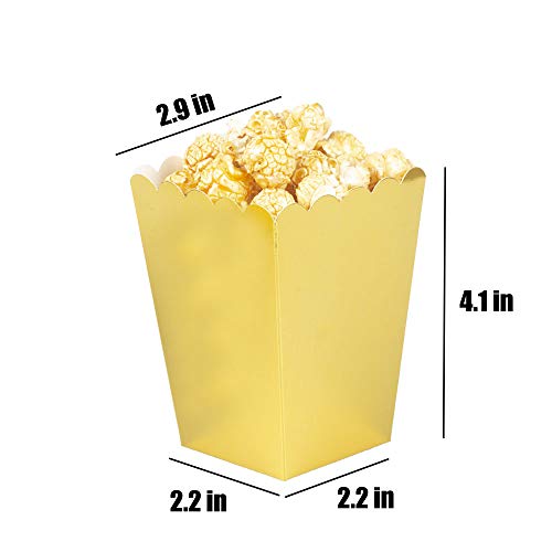 Image of We Moment Gold Popcorn Boxes Cardboard Container For Party Supplies,Pack of 36