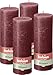 Produktbild Bolsius Rustik Stumpenkerzen - Bordeauxrot - 4 Stück - 19 x 7 cm - Länge Brenndauer 85 Stunden - Unparfümierte - Natürliches Pflanzenwachs - Ohne Palmöl, Dunkelrot