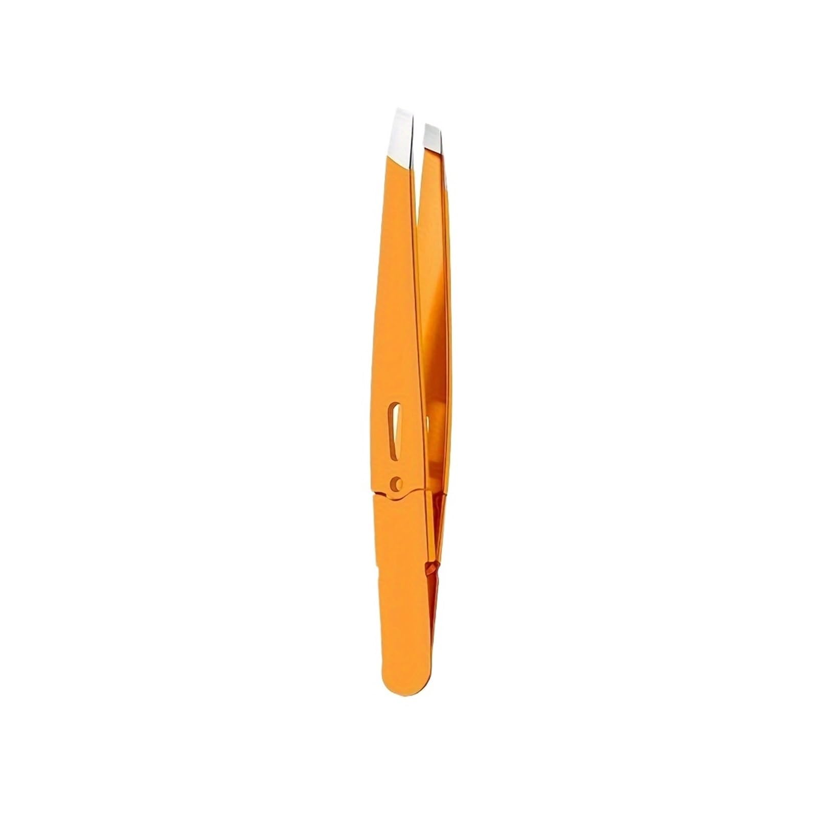 Zgxnyi Orange Eyebrow Tweezers Stainless Steel Eyebrow Tweezers Hollow Colored Multi-Purpose Slanted Mouth Beard Removal Clip(Orange)
