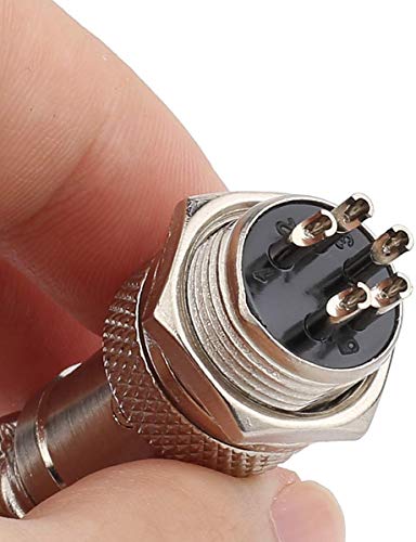 CLDIY GX16 5 Pin Panel Metal Mounting Round Metal Aviation Plug Adapter Male Female Socket (Pack of 5), silver, 5core - Image 2