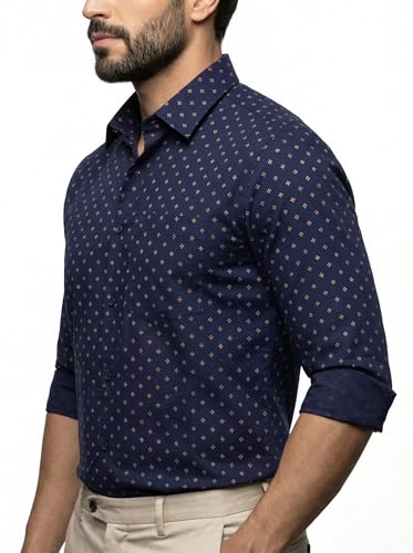 Image of Amazon Brand - INKAST Men's Printed Cotton Shirt | Full Sleeve | Regular Fit | Comfortable Formal Stylish Shirt for Men | Man Shirts for Professional Look