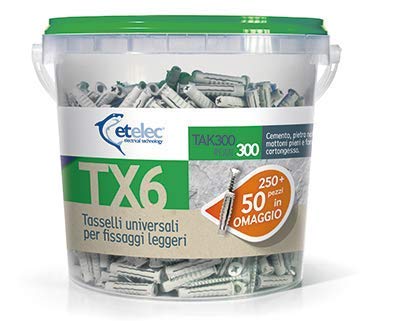Box 300 Tasselli Universali TX6 Nylon 6X30 mm Vite...