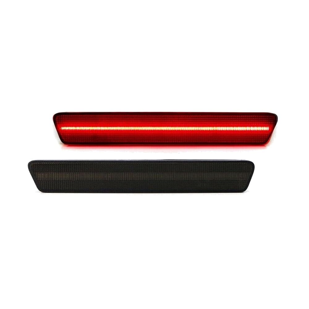 2pcs Smoked Lens Rear Bumper Side Marker Lights Black ABS Housing Bulbs 1999-2004 Red Compatible with Ford Mustang Base/GT 1999-2004 & Mach 1 2003-2004 & SVT Cobra 1999 2001 2003-2004
