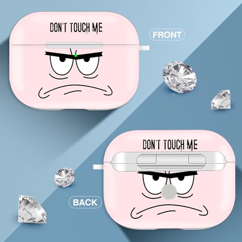 Image of for Airpods Pro 2nd Generation Case,Don't Touch Me Cool Cover with Lanyard Big Eyes Cute Cartoon for Airpods Pro 2nd Generation Case,Soft Shockproof Cover for Women Men-Pink