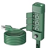 BN-LINK Outdoor Power Strip Yard Stake Timer, Photocell Dusk Till Dawn 6 Grounded Outlets 6 ft Cord Weatherproof for Christmas Lights, 1875W/15A ETL Listed